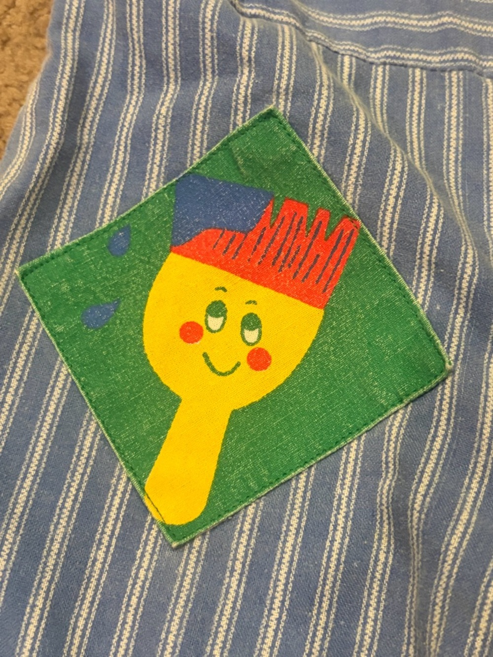 Vintage Daddy’s Little Helper Retro Pinstripe Snap Button Overalls, 12 Months - Picture 6 of 11